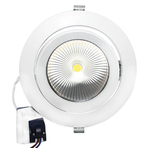 БЯЛО LED ОСВЕТИТЕЛНО ТЯЛО ЗА ВГРАЖДАНЕ ПОДВИЖНО 30W 3000K 60° 3400LM 230V Ra80