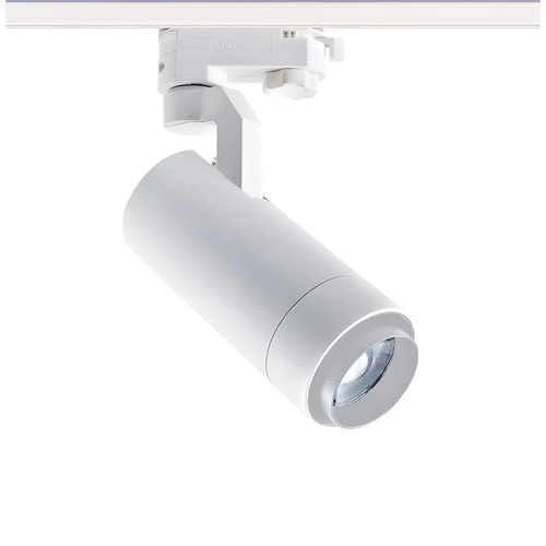 ПЯСЪЧНО БЯЛ LED ПРОЖЕКТОР С РЕГУЛИРУЕМ ФОКУС ЗА ШИНА 15W 3000K 3-ФАЗЕН 20-50° 1450LM MAX. 230V AC Ra80 5 ГОДИНИ