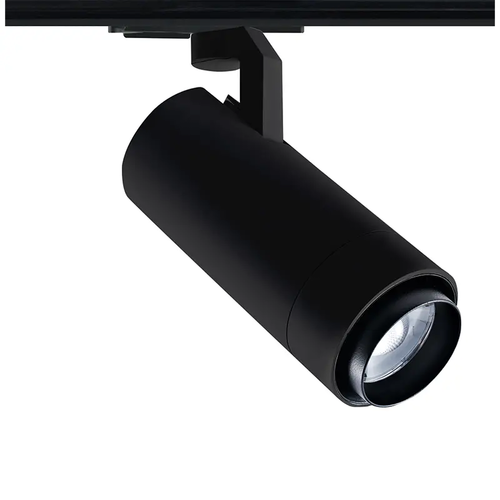 ПЯСЪЧНО ЧЕРЕН LED ПРОЖЕКТОР С РЕГУЛИРУЕМ ФОКУС ЗА ШИНА 25W 3000K 1-ФАЗЕН 25-60° 2800LM MAX. 230V AC Ra80 5 ГОДИНИ