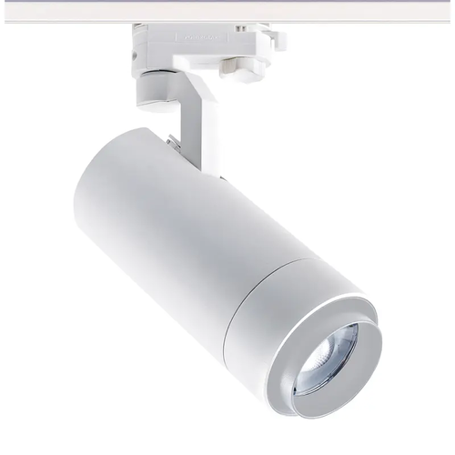 ПЯСЪЧНО БЯЛ LED ПРОЖЕКТОР С РЕГУЛИРУЕМ ФОКУС ЗА ШИНА 25W 4000K 3-ФАЗЕН 25-60° 3000LM MAX. 230V AC Ra80 5 ГОДИНИ