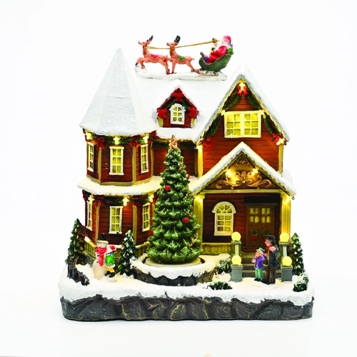 LED WW HOUSE SLEIGH TREE MOVEM.MUSIC ADAPT:4.5V BATT:3XAA (NOT INCL) 26,5*19*28,5cm
