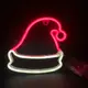 ШАПКА, 114 НЕОНОВИ LED СВЕТЛИНИ С БАТЕРИЯ (3xAA)/USB, ЧЕРВЕНА & CW, IP20, 19x2x22cm