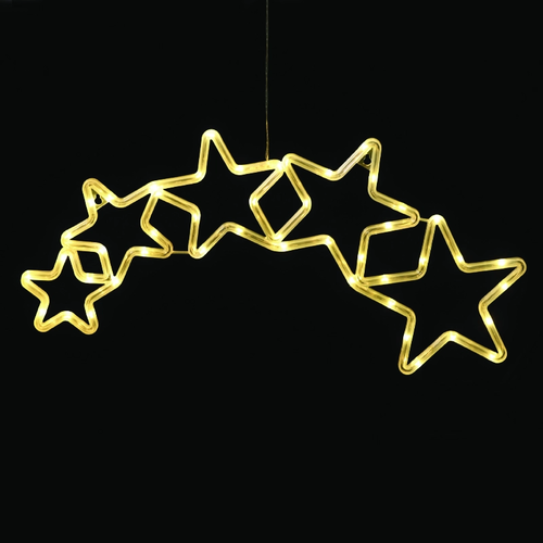 ПЛАСТМАСА 5 ЗВЕЗДИ 47 LED КРУШКИ WW BAHT. (3XAA)/USB, IP20, 54*0.5*25