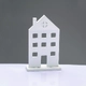 ^WOODEN DECORATIVE MOTIF WHITE HOUSE WITH BASE 14*5*23cm^