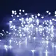 ^ 300 CLUSTER LED STRING LIGHTS, CW, SILVER COPPER WIRE, ADAPTOR (4.5VDC) & 8 FUNCTIONS,IP44, 3M+3M, 6W