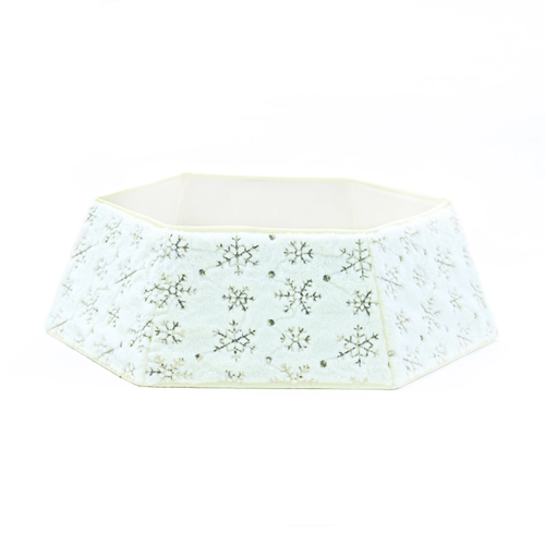 XMAS TREE HEXAGONAL COLLAR DECORATIVE WHITE SEQUINS SNOWFLAKES  76,2*61*24cm