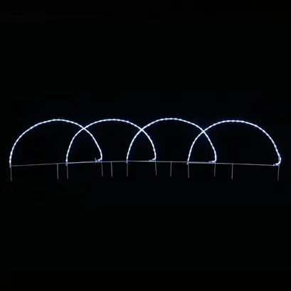 5 АРКА 124 LED МОТИВ 5,2 м 2-ТЕЛЕНО ВЪЖЕ СВЕТЛИНА CW СВЕТКАВИЦА IP44 86 * 57cm1.3m ОЛОВО КАБЕЛ