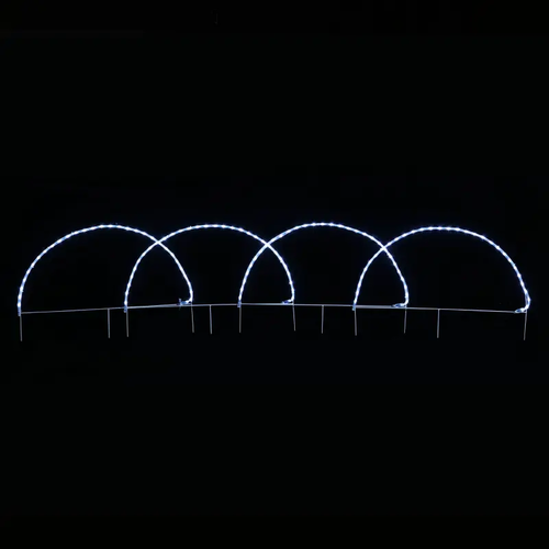 5 АРКА 124 LED МОТИВ 5,2 м 2-ТЕЛЕНО ВЪЖЕ СВЕТЛИНА CW СВЕТКАВИЦА IP44 86 * 57cm1.3m ОЛОВО КАБЕЛ