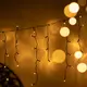 ^144 LED RUBBER ICICLE LIGHT, WW, CONNECT. (MAX 10), STEADY,IP65, 300x60cm, 1,5M LEAD CABLE