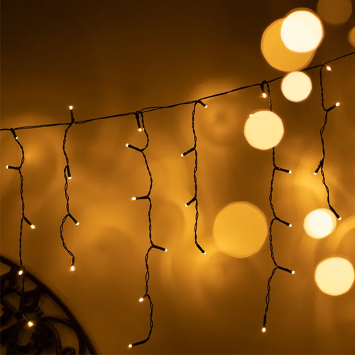 ^144 LED RUBBER ICICLE LIGHT, WW, CONNECT. (MAX 10), STEADY,IP65, 300x60cm, 1,5M LEAD CABLE