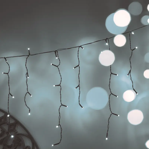 ^144 LED RUBBER ICICLE LIGHT, CW, CONNECT. (MAX 10), STEADY,IP44, 300x60cm, 1,5M LEAD CABLE
