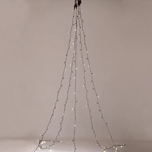 ^ 175 LED OCTOPUS LIGHTS 5 STRINGS x 35 LAMPS WW ADAPTOR 31VDC IP44 5*350cm & 3m GREEN CABLE