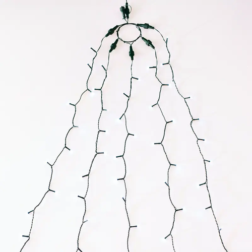 ^ 175 LED OCTOPUS LIGHTS 5 STRINGS x 35 LAMPS CW ADAPTOR 31VDC IP44 5*350cm & 3m GREEN CABLE