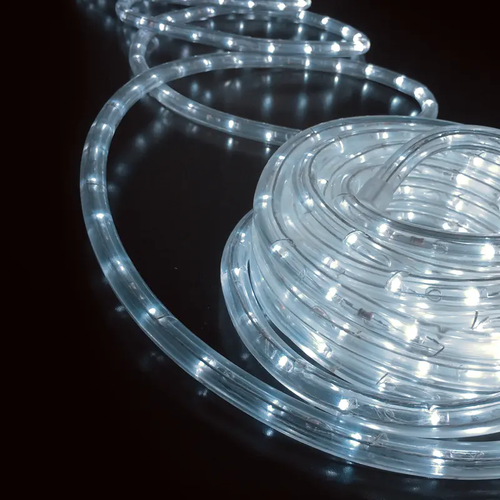 COOL WHITE 3-WIRE LED ROPE LIGHT, REEL 50m 36L/m CUT PER 2m IP44 + 3 SET ACCESSORIES