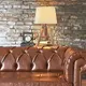 ^TABLE LIGHTING 1ΧΕ27 WOOD+BEIGE SHADE+BLACK METAL Φ30XH65CM MOUSSE