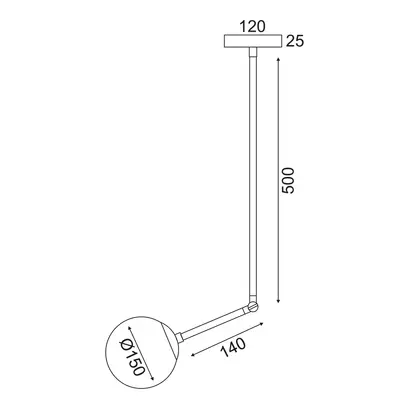 ВИСЯЩА ЛАМПА  1ΧGU10 МЕТАЛ ОПАЛ+СТЪКЛО Φ15ΧΗ80CM THETIS