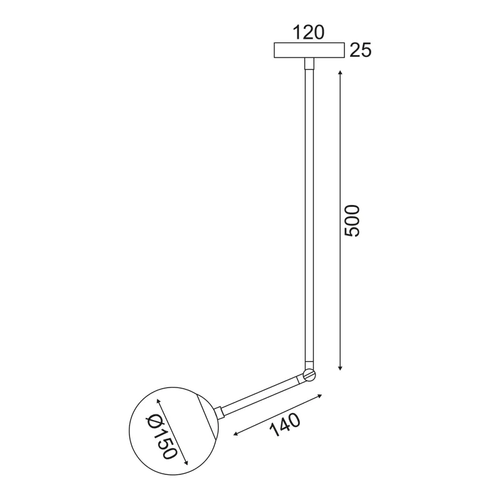 ВИСЯЩА ЛАМПА  1ΧGU10 МЕТАЛ ОПАЛ+СТЪКЛО Φ15ΧΗ80CM THETIS - изображение 2