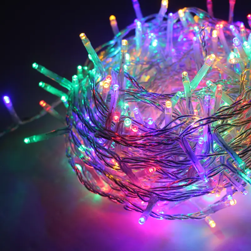 300LED STRING LIGHTS PER 5cm MULTICOLOR ADAPTOR 31VDC & CONNECTABLE MAX 2 SETS IP44 3m TRANSPARENT CABLE