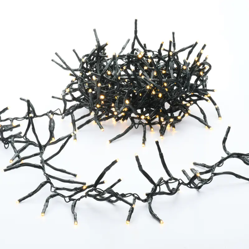 ^ 300 FLASH CLUSTER LED STRING LIGHTS (PER 5cm), WW, ADAPTOR (31VDC),IP44, 5m, GREEN CABLE