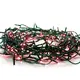 ^ 300 LED НИЗ СВЕТЛИНИ (НА 5 см), ЧЕРВЕН, АДАПТЕР (31VDC) & 8 ФУНКЦИИ, IP44, 15 м, ЗЕЛЕН КАБЕЛ