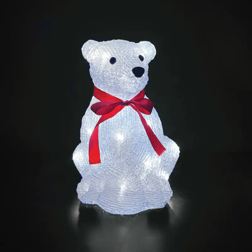 АКРИЛНА СЕДЯЩА МЕЧКА 30 LED CW IP44 22,5 * 22 * 30 см 30 см ОЛОВЕН КАБЕЛ