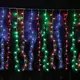 360LED CURTAIN LIGHTS 20 STRINGS x 18 LAMPS MULTICOLOR ADAPTOR 31VDC & CONNECTABLE MAX 2 SETS IP44 200X200cm 3m TRANSPARENT CABLE
