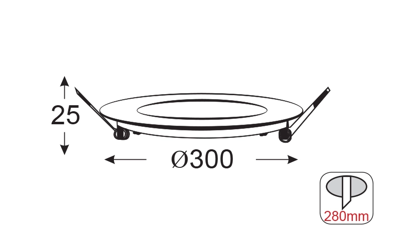 NETTO LED Панел за вграждане Квадратен 26W 6.000K 2050Lm 230V 300mm Ra80 - изображение 2