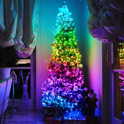 400 RGB LED ИНТЕЛИГЕНТНИ ОКТОПОДНИ СВЕТЛИНИ 200cm REMOTE&APP (MAX3 SETS) IP44 5m LEAD КАБЕЛ