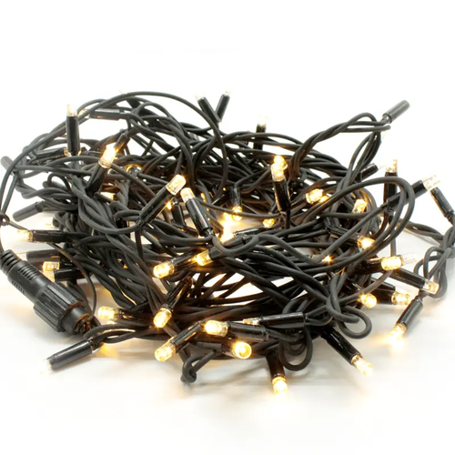 ^ 100 FLASH LED RUBBER CABLE WW STRING LIGHTS CONTECT.  (MAX 20), 10CM DIST., 10M,IP44, 1.5 LEAD CABLE