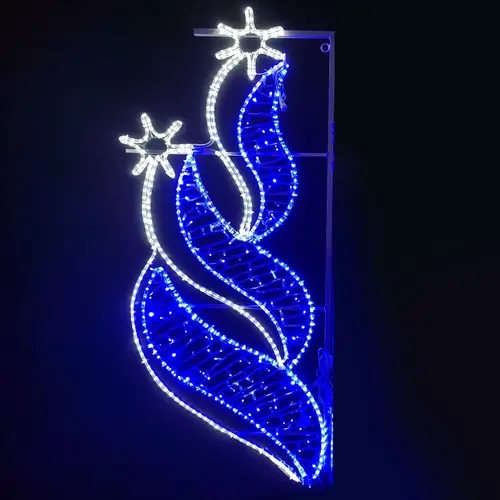2 ВИТЛЕЕМ ЗВЕЗДИ НАДЯСНО 628 LED УЛИЦА ПОЛЮС МОТИВ 15m 2-ТЕЛЕНО ВЪЖЕ СВЕТЛИНА 9,6 м НИЗ СВЕТЛИНИ СИНЬО &CW СТАБИЛНО IP65 180x80cm 1.5m LEAD КАБЕЛ