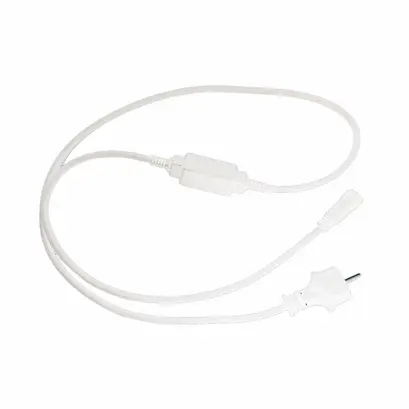 PLUG LEAD WHITE CABLE & CONNECTOR FOR MOTIF LED 2-WIRE ROPE LIGHT, IP44, 1.5m