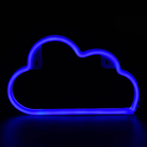 ^ОБЛАК, 48 NEON LED СВЕТЛИНИ С БАТЕРИЯ (3xAA)/USB, СИН, IP20, 29.5x2x18.5cm