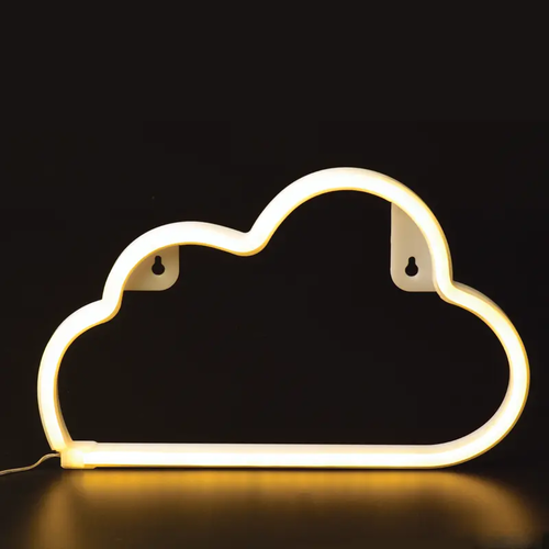 ОБЛАК, 48 НЕОНОВИ LED СВЕТЛИНИ С БАТЕРИЯ (3xAA)/USB, ТОПЛО БЯЛО, IP20, 29.5x2x18.5cm