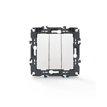 PRIME 3-КЛЮЧОВ 1-ПОЛЮСЕН ПРЕВКЛЮЧВАТЕЛ С ВИНТОВЕ 1+1+1P 10AX 250VAC IP20 БЯЛ