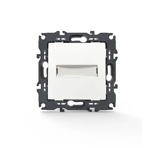 PRIME 1-КЛЮЧОВ БУТОН И ТАБЕЛКА С ИМЕ LED ЛАМПА (12VAC) БЕЗ ВИНТОВЕ 1P 10A 250VAC IP20 БЯЛ