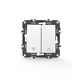 PRIME 2-КЛЮЧОВ БУТОНЕН ПРЕВКЛЮЧВАТЕЛ ЗА ЩОРИ БЕЗ ВИНТОВЕ 1-1P 10AX 250VAC IP20 БЯЛ
