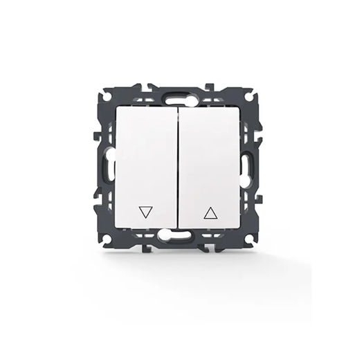 PRIME 2-КЛЮЧОВ БУТОНЕН ПРЕВКЛЮЧВАТЕЛ ЗА ЩОРИ БЕЗ ВИНТОВЕ 1-1P 10AX 250VAC IP20 БЯЛ