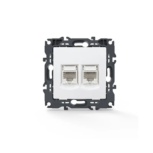 PRIME TELEPHONE SOCKET 2xRJ11 CAT3 IP20 WHITE