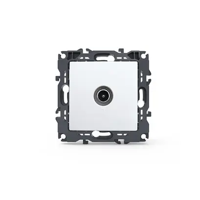 PRIME TV КОНТАКТ ПРЕХОДЕН МЪЖКИ КОНЕКТОР И ЗАЩИТА ОТ ПРЕНАПРЕЖЕНИЕ IP20 БЯЛ