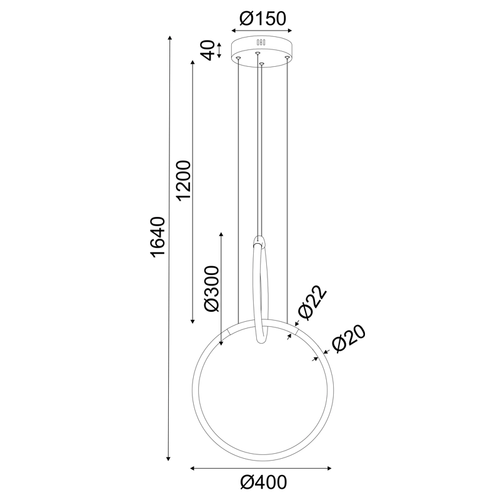 ПЕНДЕЛ LED 24W 3000K 1680LM VENUS МЕСИНГ МЕТАЛ IP20 40X30XH164CM - изображение 2