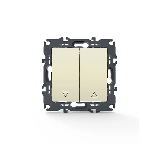 PRIME 2-КЛЮЧОВ БУТОНЕН ПРЕВКЛЮЧВАТЕЛ ЗА ЩОРИ БЕЗ ВИНТОВЕ 1-1P 10AX 250VAC IP20 СЛОНОВА КОСТ