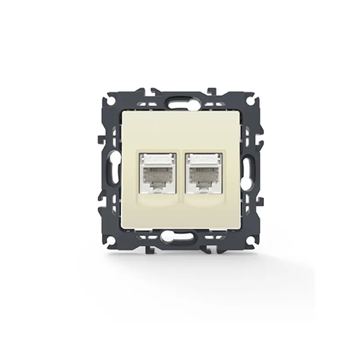 PRIME TELEPHONE SOCKET 2xRJ11 CAT3 IP20 IVORY