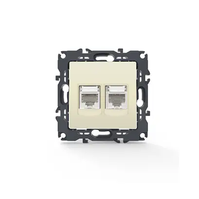 PRIME TELEPHONE SOCKET 1xRJ11 CAT3 IP20 & LAN SOCKET 1xRJ45 CAT6 UTP IP20 IVORY