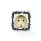 PRIME SCHUKO SOCKET WITH SAFETY SHUTTER 1x2P+E 16A 250VAC IP20 IVORY