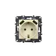 PRIME ШУКО КОНТАКТ СЪС ЗАЩИТНИ КАПАЧЕТА 1x2P+E 16A 250VAC И 2 USB 5VDC 3.1A IP20 СЛОНОВА КОСТ