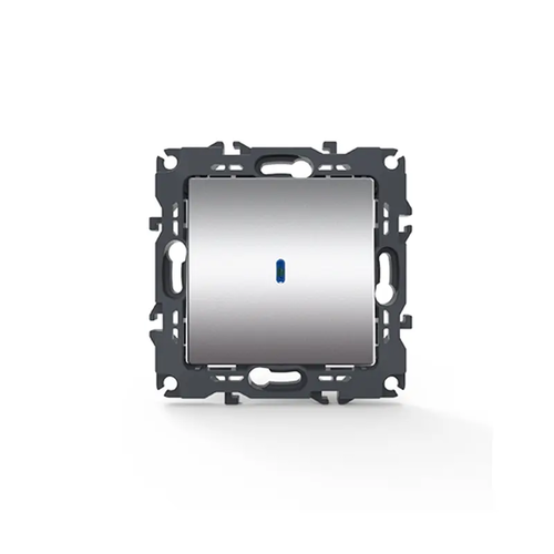 PRIME 1 GANG 2 WAY SWITCH & LED CONTROL LAMP (ON-ON) SCREWLESS 1P 10AX 250VAC IP20 MATT ALUMINUM