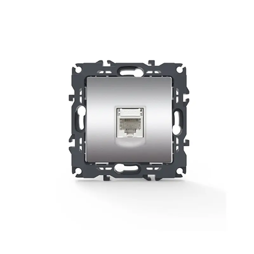 PRIME TELEPHONE SOCKET 1xRJ11 CAT3 IP20 MATT ALUMINUM