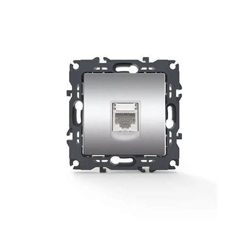 PRIME LAN SOCKET 1xRJ45 CAT6 UTP IP20 MATT ALUMINUM