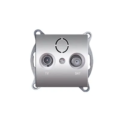 PRIME TV-SAT SOCKET END-LINE MALE & F CONNECTOR SURGE PROTECTION IP20 MATT ALUMINUM