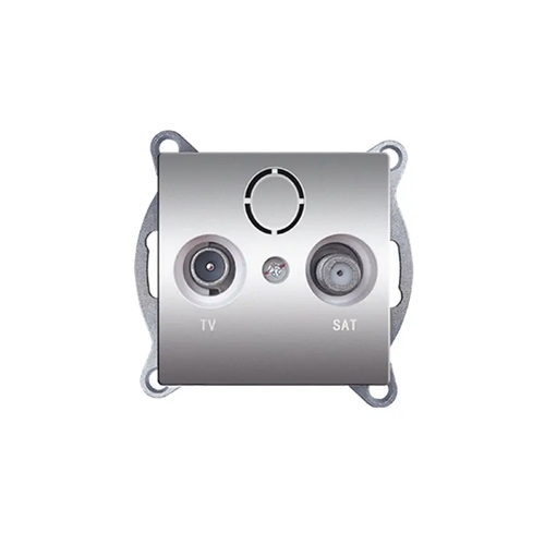PRIME TV-SAT SOCKET END-LINE MALE & F CONNECTOR SURGE PROTECTION IP20 MATT ALUMINUM